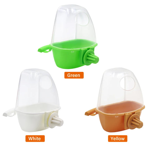 1/2pcs Bird Feeder for Cage | Hanging Bowl Cup with Lid | Parakeet Food Container | Easy-Mount Plastic Feeder | Accessories for Small Pet Birds