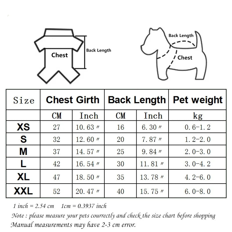 Fashion Dog Clothes – Warm Cotton Coat for Small & Large Dogs