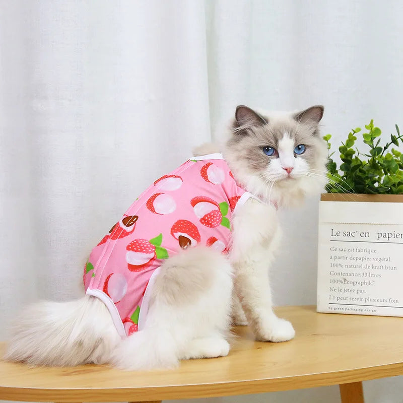 Post-Surgery Sterilization Suit for Female Cats | Anti-Licking Recovery Vest | Weaning Suit