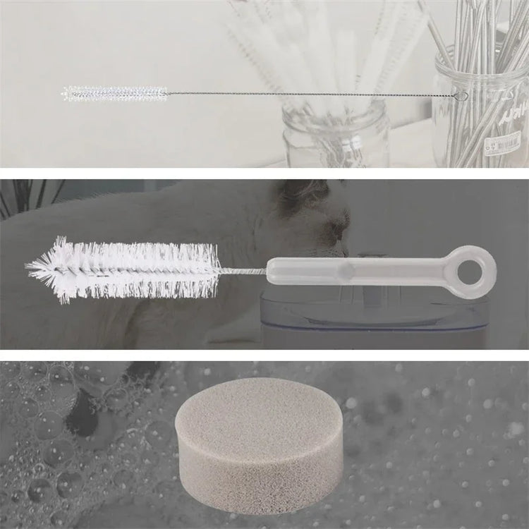 Cat Water Fountain Accessories | Cleaning Brush Set for Pet Water Dispenser | Pump Tube Bottle Nozzle Cleaner Tools