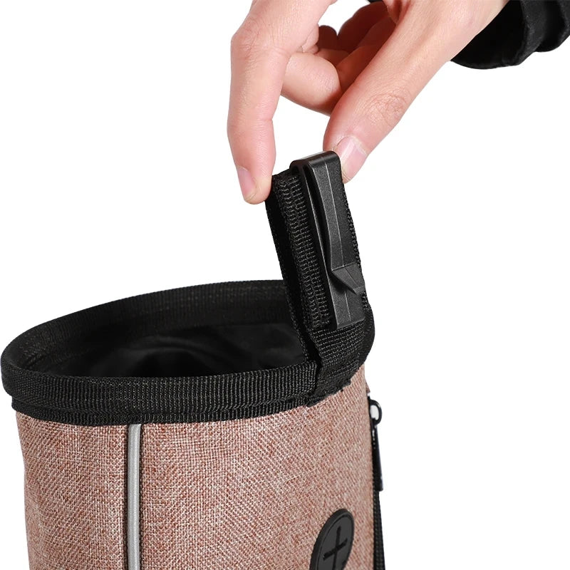 Dog Treat Training Pouch with Poop Bag Dispenser – Outdoor Pet Snack Bag for Toys, Kibble & Treats