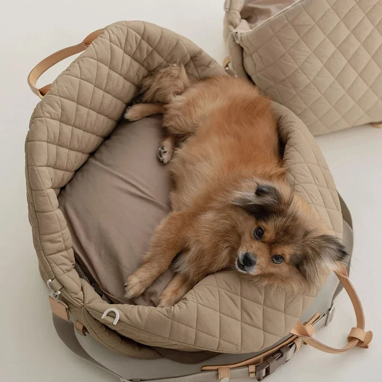 Luxury Dog Carrier Handbag & Car Seat – Portable Washable Pet Travel Bed for Small and Medium Dogs