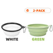 2pcs Collapsible Silicone Pet Bowls for Food & Water  | Outdoor Camping & Travel Portable Folding Supplies Dishes with Carabiner