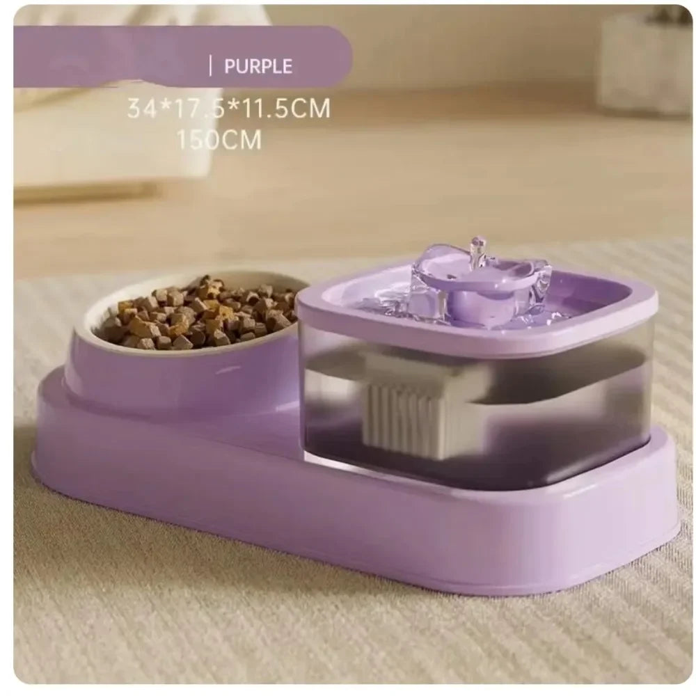 Large Dog Bowl | Cats Food Bowls | 2 in 1 Pet Feeders | Water Fountain & Food Container | Automatic Feeder & Waterer | Pet Feeding Supplies