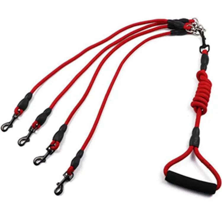 Double Dog Leash Nylon Two-Headed Coupler – Walk 2, 3, or 4 Dogs with Ease