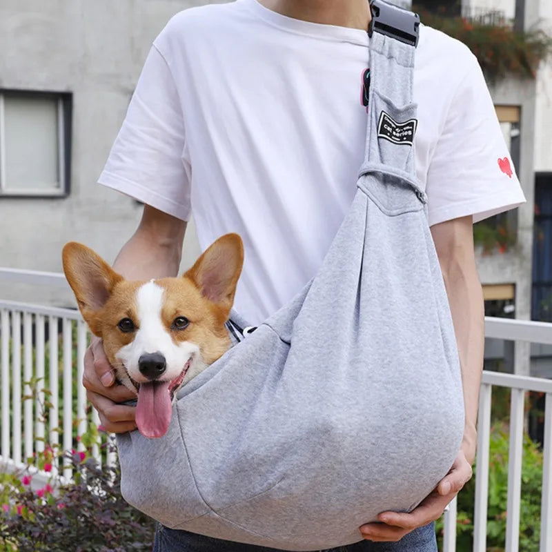 Adjustable Pet Carrier Sling Bag – Soft, Breathable Shoulder Tote for Small Dogs & Cats