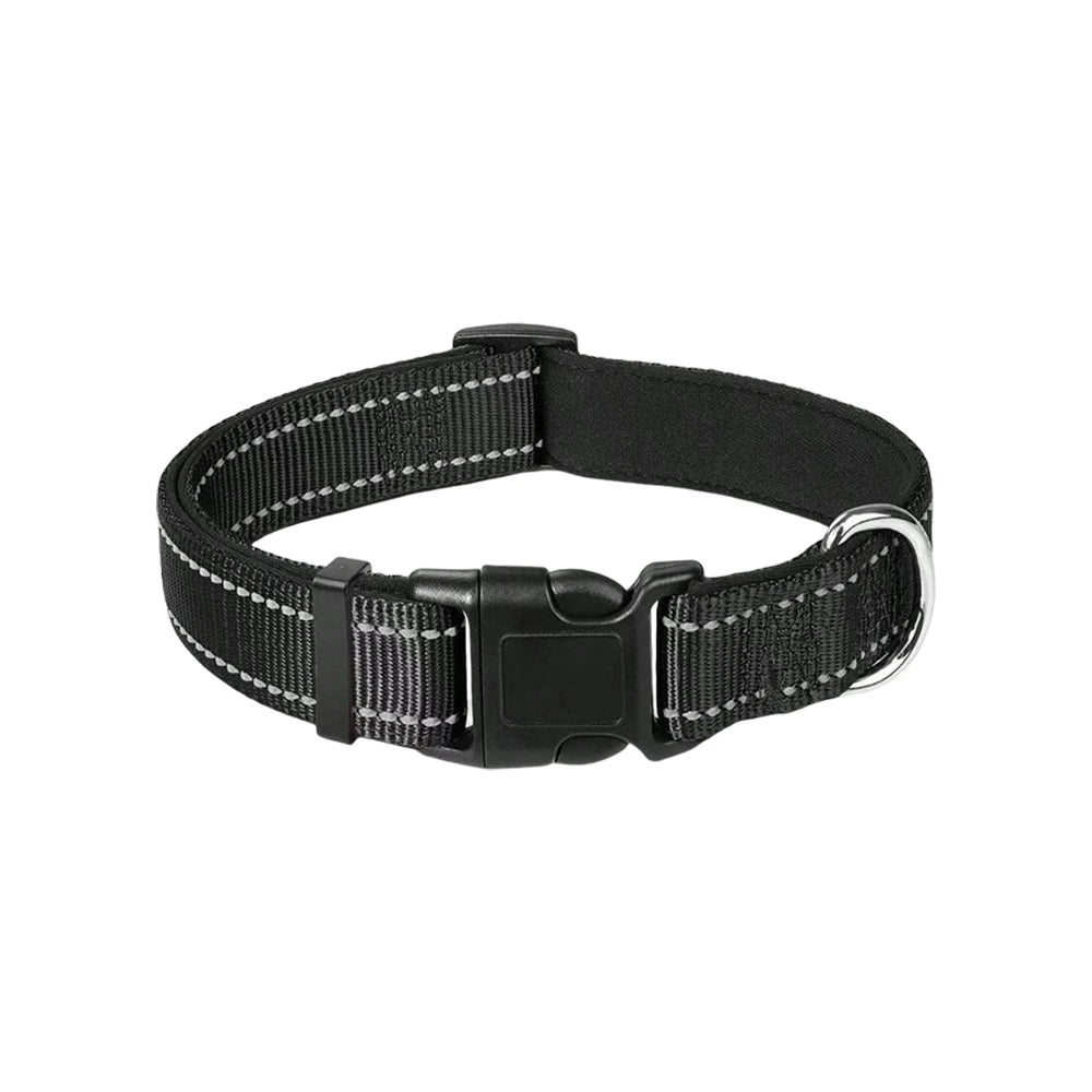 Reflective Soft Padded Dog Collar – Adjustable & Breathable Safety Collar for Small, Medium & Large Dogs