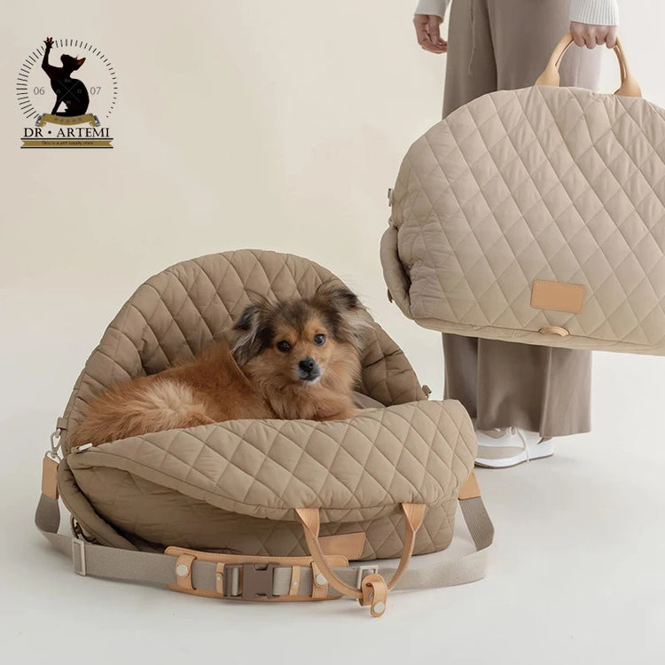 Safe Car Dog Carrier Bag – Breathable Cotton Kennel for Small Dogs and Cats Travel
