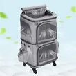 Double-Layer Pet Carrier Backpack with Spinner Wheels – Large Capacity Foldable Cat & Small Dog Trolley Bag for Outdoor Travel