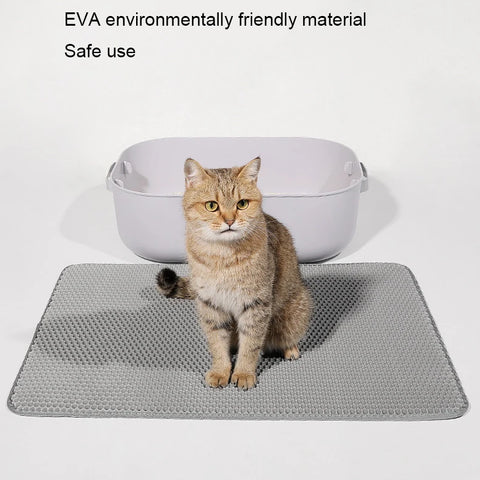 Waterproof Cat Litter Mat | Pet Toilet Double Layer Foldable Cat Litter Basin Mat | Nonslip Washable Clean Supplies | Cat Sand Pad