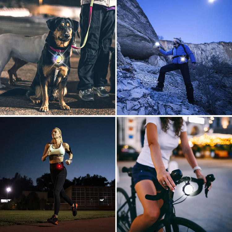 2 Pack LED Dog Collar Lights – USB Rechargeable, Luminous Safety Pendant for Night Walking