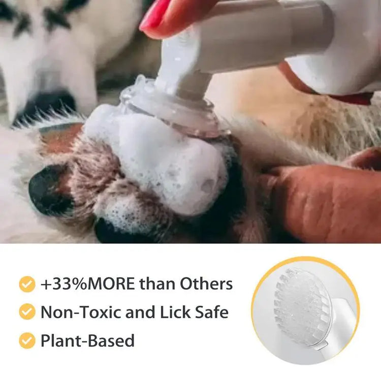 Pet Foot Cleaner Foam – Waterless Paw Cleaner with Silicone Brush for Dogs & Cats
