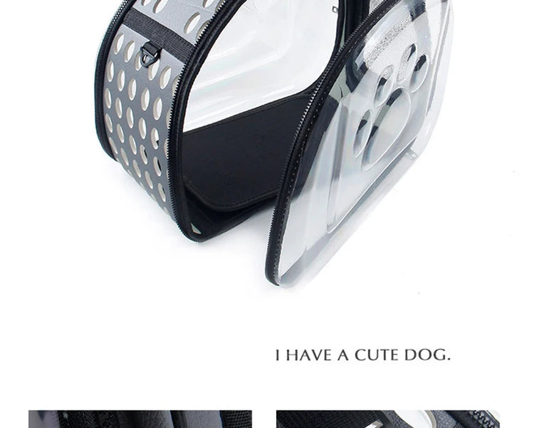 Cat/Dog Carrier Bag – Transparent, Breathable, Portable Travel Tote for Cats, Dogs & Rabbits