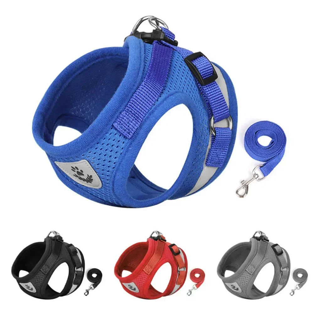 Cat Harness | Lead Leash Set | Adjustable Reflective Escape Proof Pet Mesh Vest Harness | Puppy Dog Collar | Small Dog Cat Pet Supplies