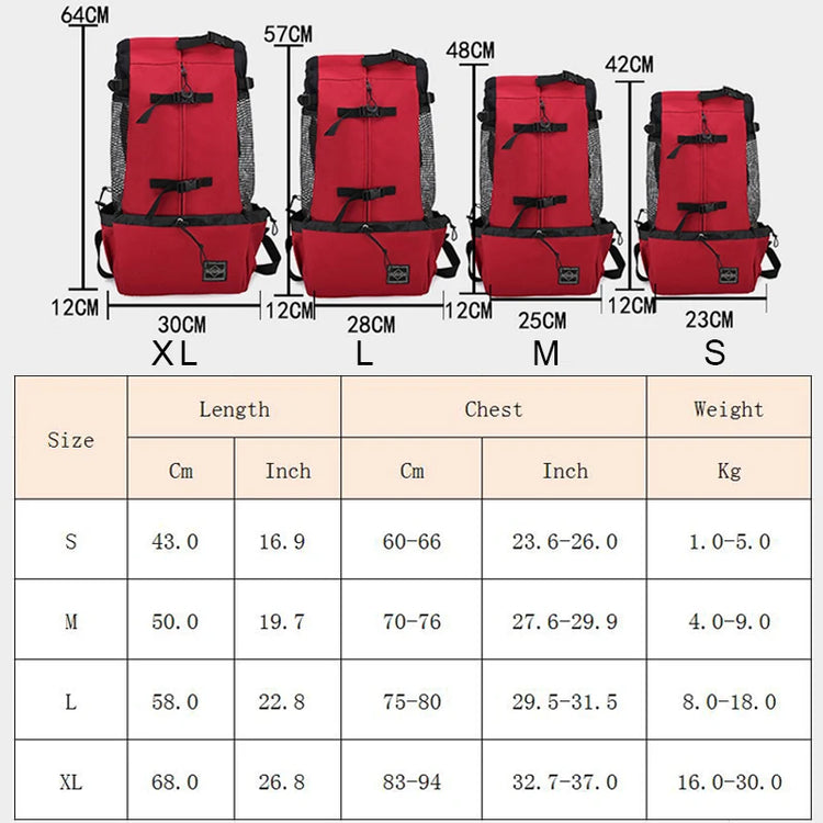 Strong Nylon Dog Carrier Backpack – Breathable Outdoor Travel Backpack for Small & Medium Dogs