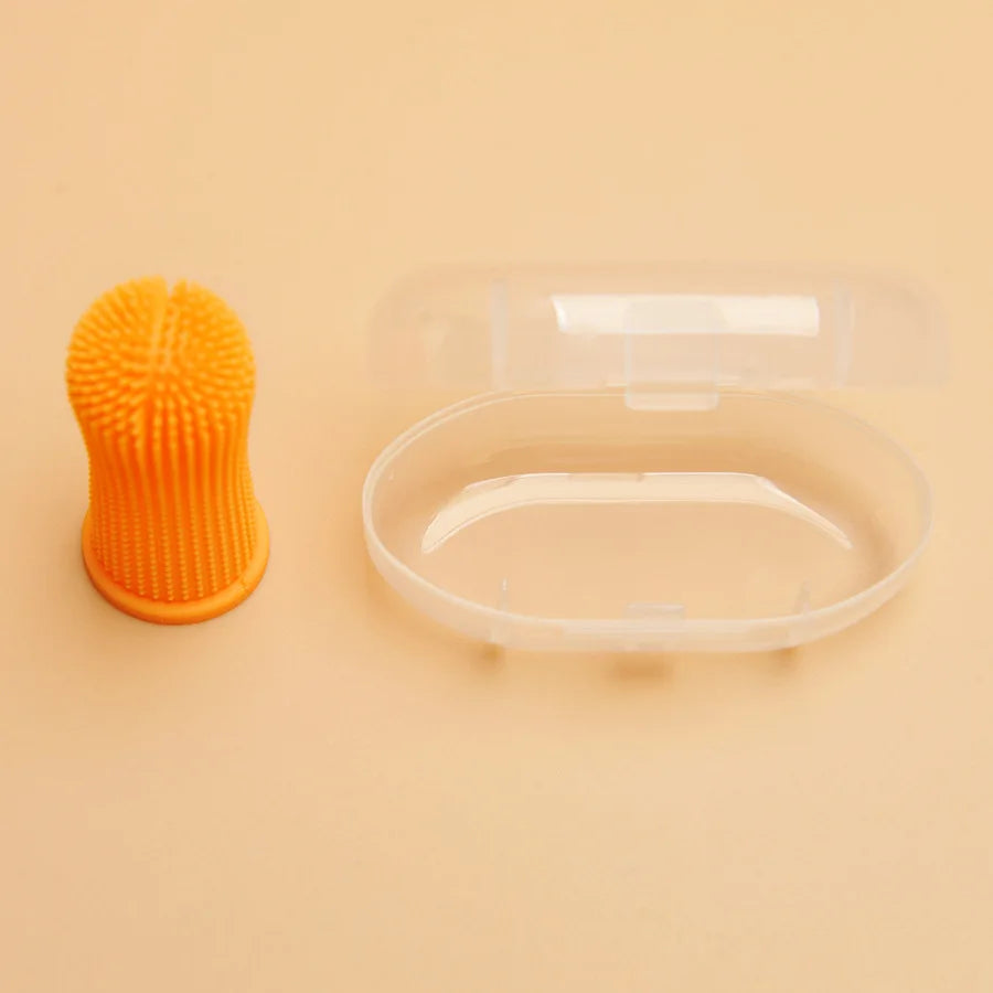 Pet Finger Toothbrush | Oral Cleaning for Cats & Dogs | Silicone Bristle Toothbrush | Dental Care Cleaning Products