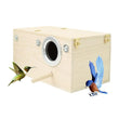 Wood Bird Nest Box | Breeding House with Perch for Parakeets & Small Birds | Decorative Cage Accessory for Indoor & Outdoor Use