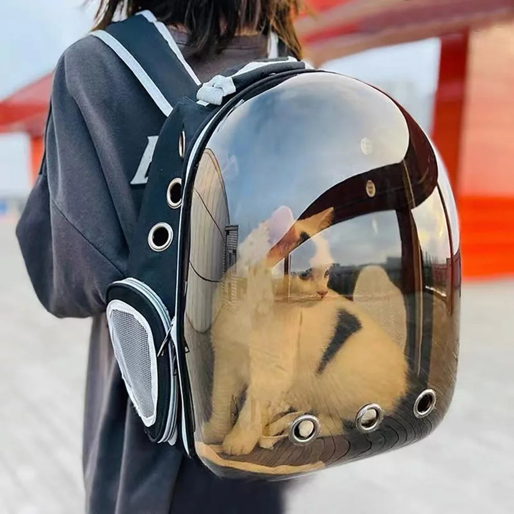 Cat Carrier Bag | Outdoor Pet Shoulder Bag | Carriers Backpack | Breathable Portable Travel Transparent Bag | For Small Dogs Cats