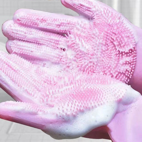 Pet Grooming | Bathing Gloves | Dog Cat Bathing Shampoo | Massaging Cleaning Cleaner | Silicone Hair Removal Glove