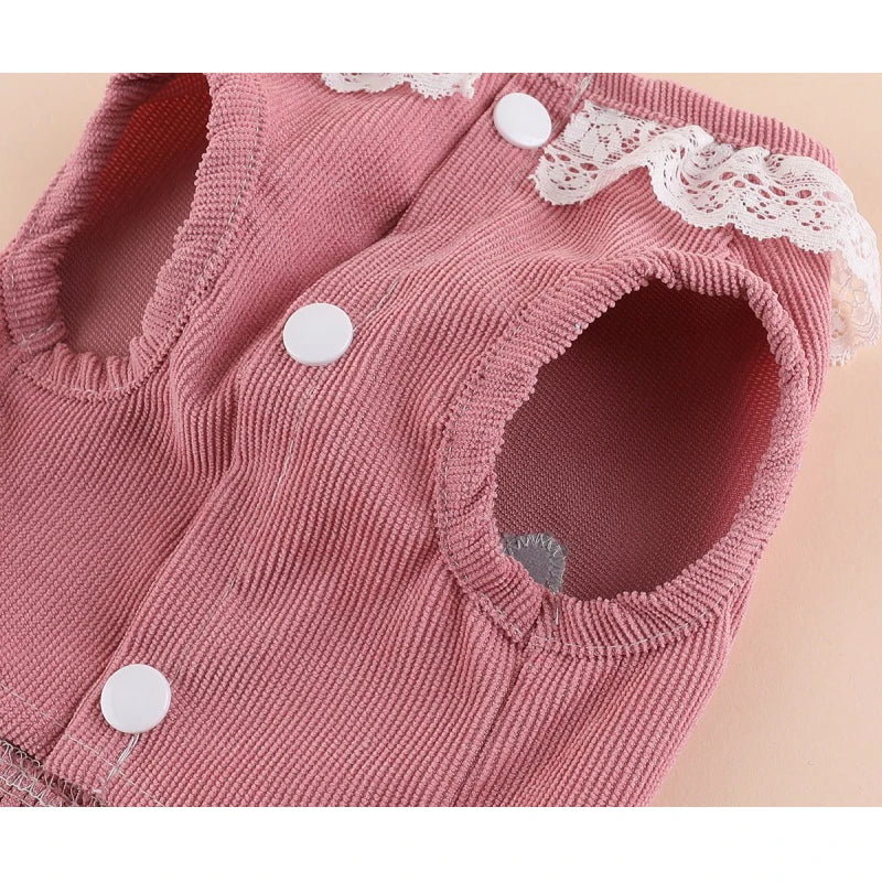 Pet Cat Dress | Dog Clothes Summer | Cute Corduroy Sleeveless Skirt | Puppy Kitten Clothing | Small Dogs Yorkie Apparel | Pet Harness Dresses