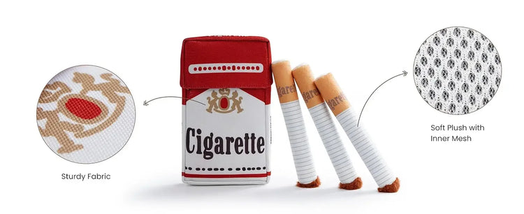 3-Pack Interactive Plush Cigarette Dog Toys with Box