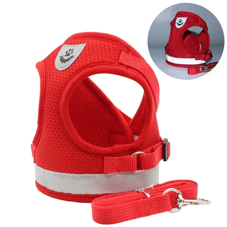 Cat Harness | Lead Leash Set | Adjustable Reflective Escape Proof Pet Mesh Vest Harness | Puppy Dog Collar | Small Dog Cat Pet Supplies