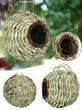 Hand-Woven Hanging Bird Nest | Natural Grass Cage House for Parrots, Finches & Sparrows | Outdoor Straw Bird Hut