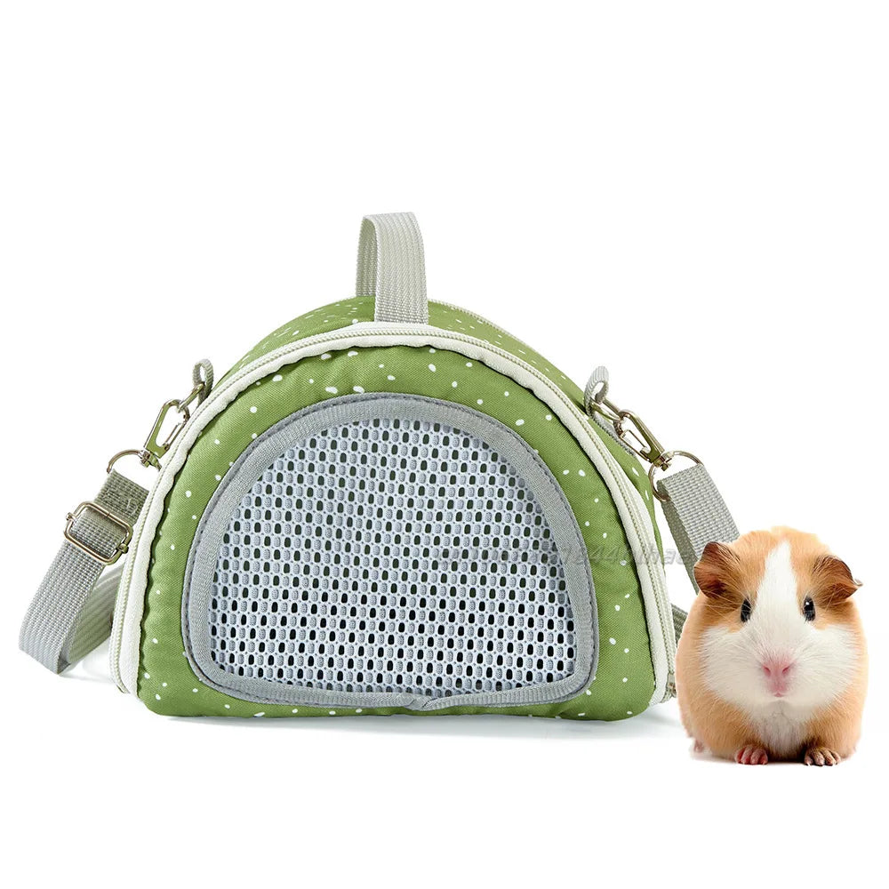Portable Breathable Small Pet Carrier Bag – Travel Backpack for Hamsters, Guinea Pigs, Rabbits, Reptiles, and More