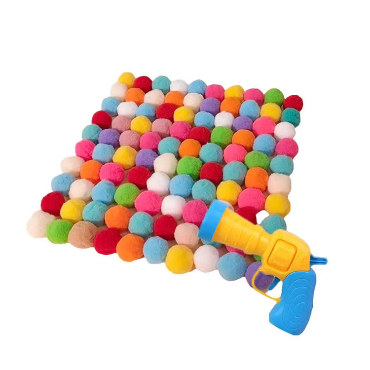 Cat Interactive Toy | Ball Launcher for Kittens | Silent Shooting Gun with Plush Balls | Pet Training Game | Fun Cat Toy Set | 20pcs Balls + 1 Launcher