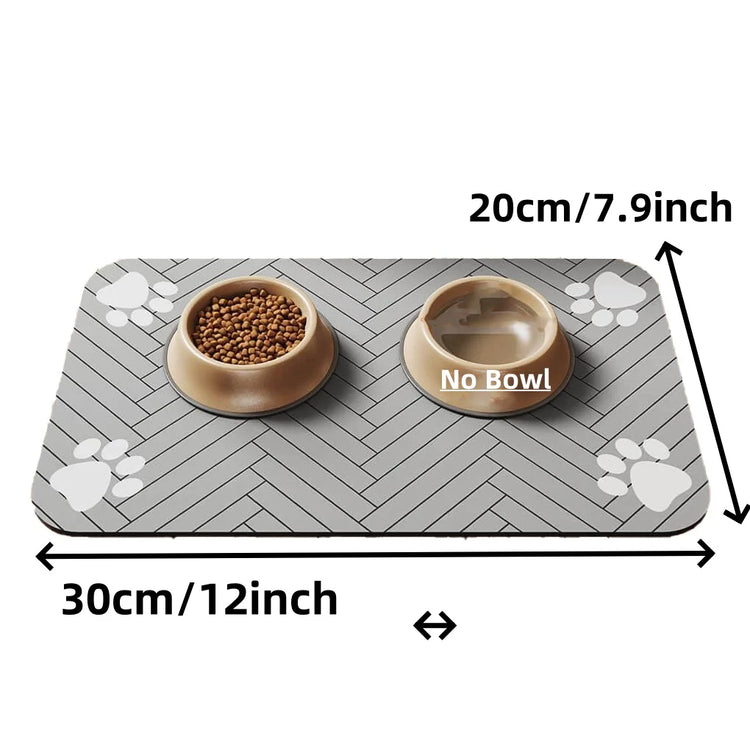 Pet Feeding Mat-Absorbent Pet Placemat for Food and Water Bowl | Waterproof Rubber Backing | Quick Dry Water Mat for Dog/Cat