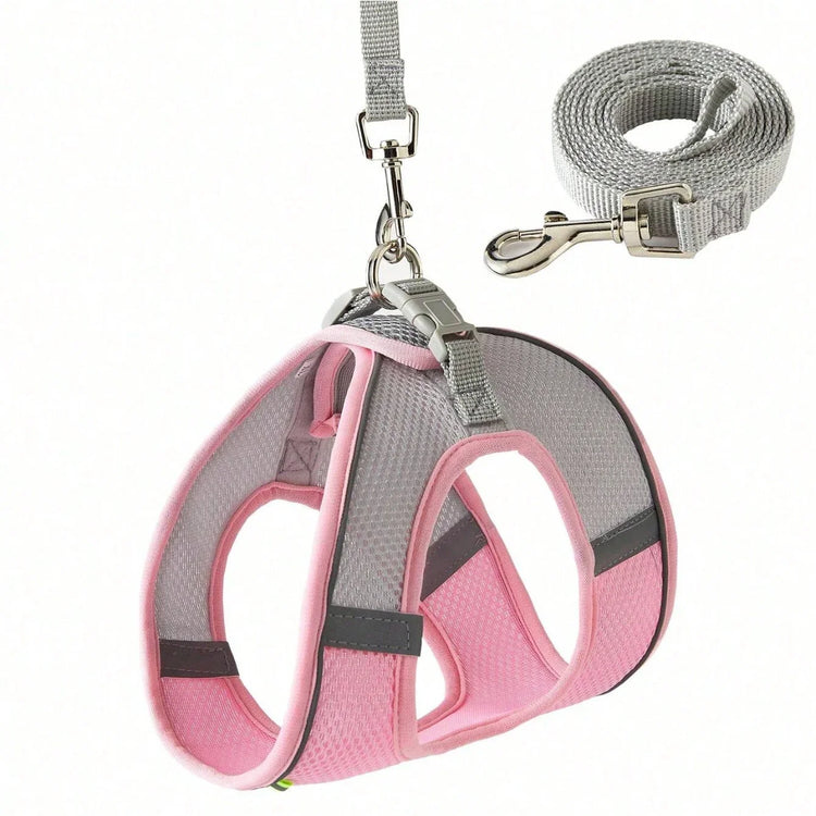 Cat Harness Leash Set | Adjustable Dog & Cat Collar | French Bulldog Harness Vest | Puppy & Chihuahua | Outdoor Walking Lead Leash