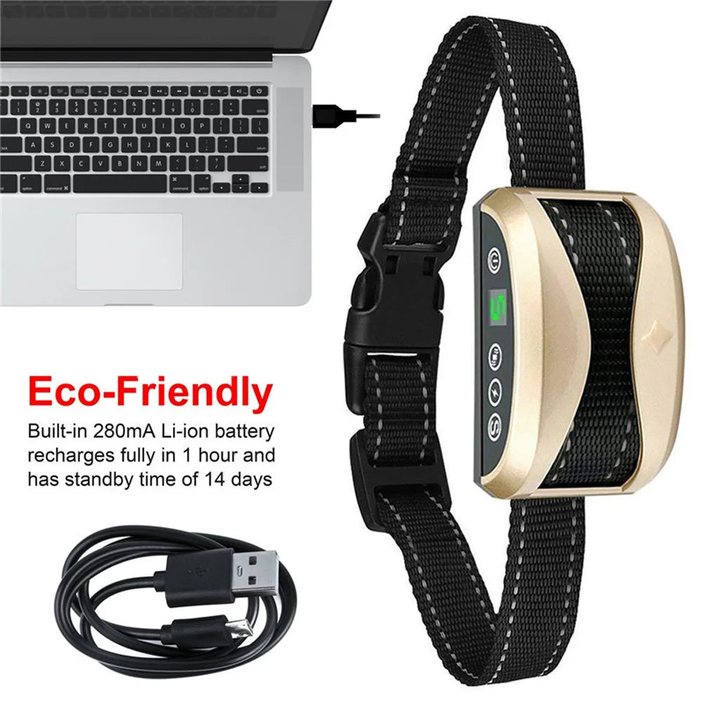 Dog Collar Anti Bark Control Collar Dog Training Accessories Waterproof Rechargeable Anti Barking For Dogs Training Collars