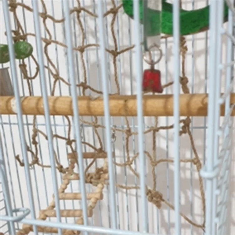 40*40cm Parrot Climbing Net | Bird Toy Swing Rope Net | Bird Stand Hammock with Hook | Hanging Chewing Biting Toy for Parrots