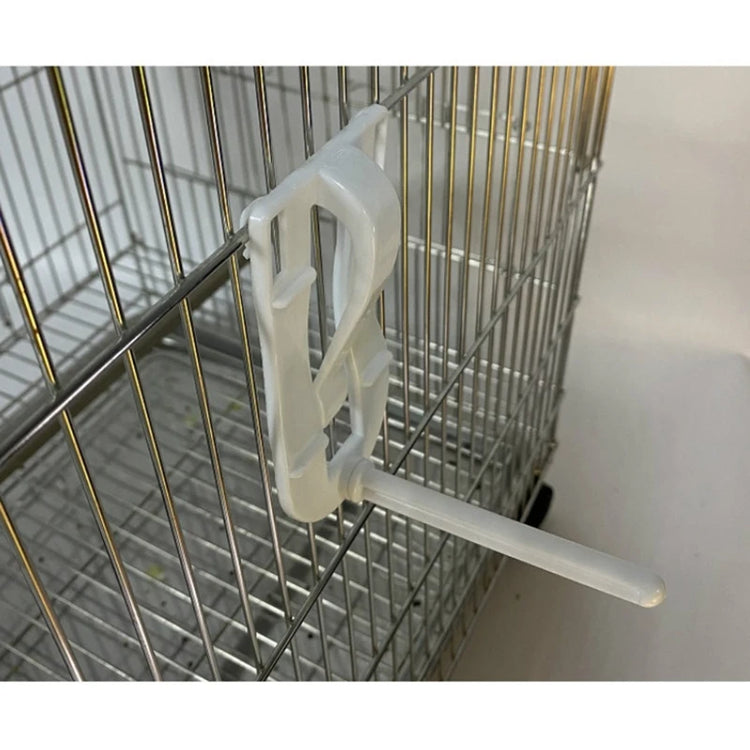 Bird Food Holder Clip | Parrot Cage Feeding Tool | Fruit & Cuttlebone Clamp for Birds & Rodents | White Plastic Pin Clip