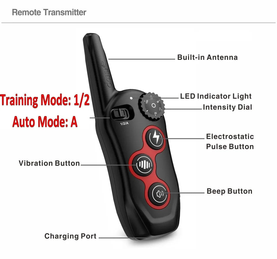 2 in 1 Dog Training Collar & Anti-Bark Collar | Remote Control | Waterproof