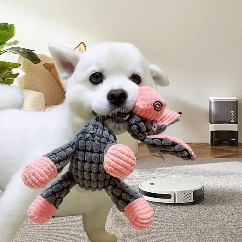 Dog Chew Toy – Donkey Shape Interactive Plush with Squeaker & Molar Training
