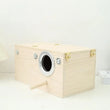 Wood Bird Nest Box | Breeding House with Perch for Parakeets & Small Birds | Decorative Cage Accessory for Indoor & Outdoor Use