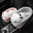 Central Console Dog Car Seat Bed – Portable Pet Carrier for Small Dogs & Cats, Travel Safety Seat