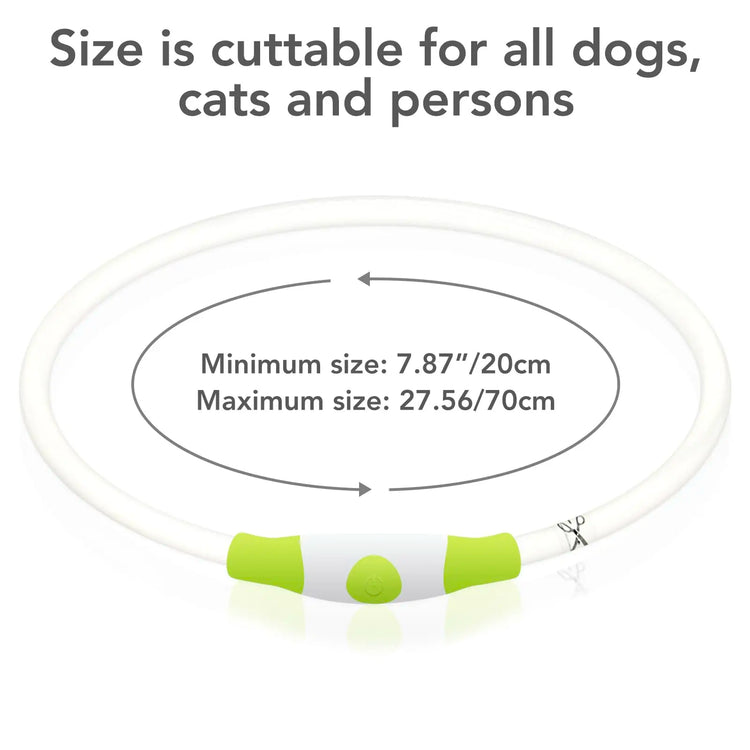 LED Luminous Dog Collar Light Rechargeable Flashing Safety Collar for Nighttime Walking