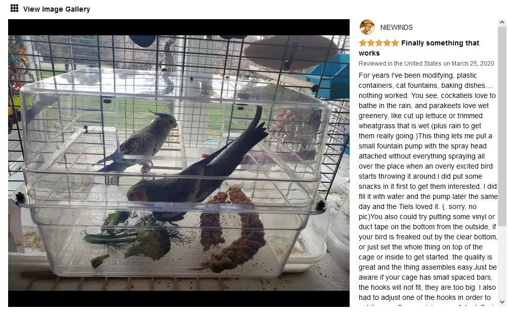 Bird Bath for birds  Parrots Tub Large Clear Transparent Swimming Pool Box for Birds to Splash and Play Parrot Shower Bathtub