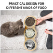 Elevated Cat Dog Bowls | 15° Tilted Raised Pet Bowls | Double Wooden Stand | Stainless Steel Food & Water Bowls | For Cats & Small Dogs | Pet Supplies