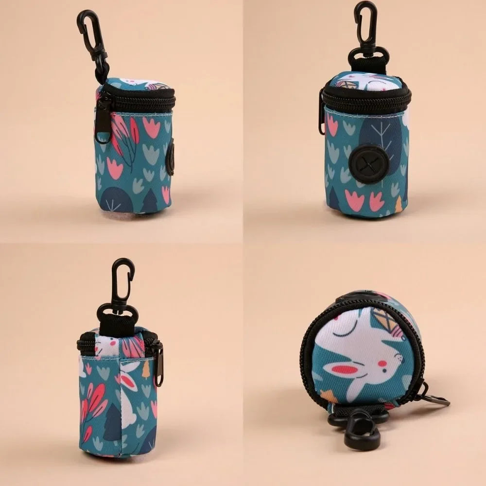 Hangable Dog Poop Bag Dispenser with Zipper – Portable, Lightweight Waste Bag Holder for Dog Walking, Cute & Convenient
