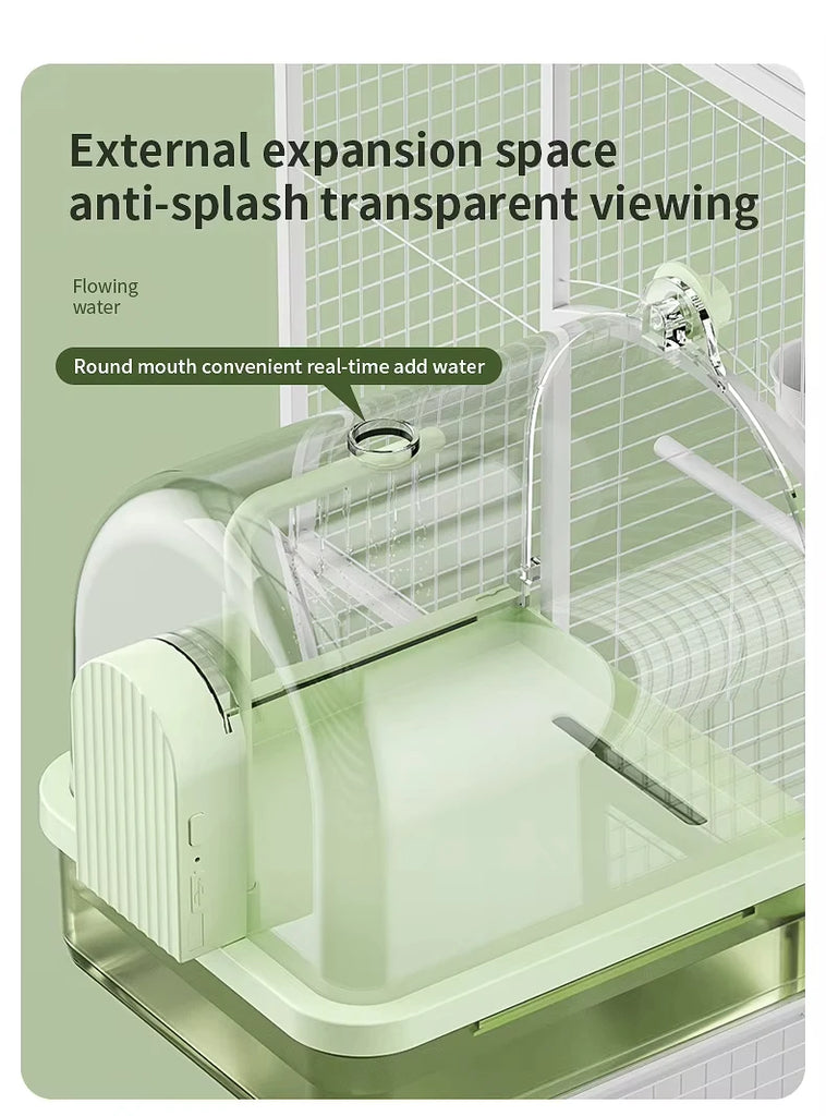 Smart Sensor Bird Bathtub – Automatic Electric Hanging Shower Box | Clear Parrot Bath with Hooks