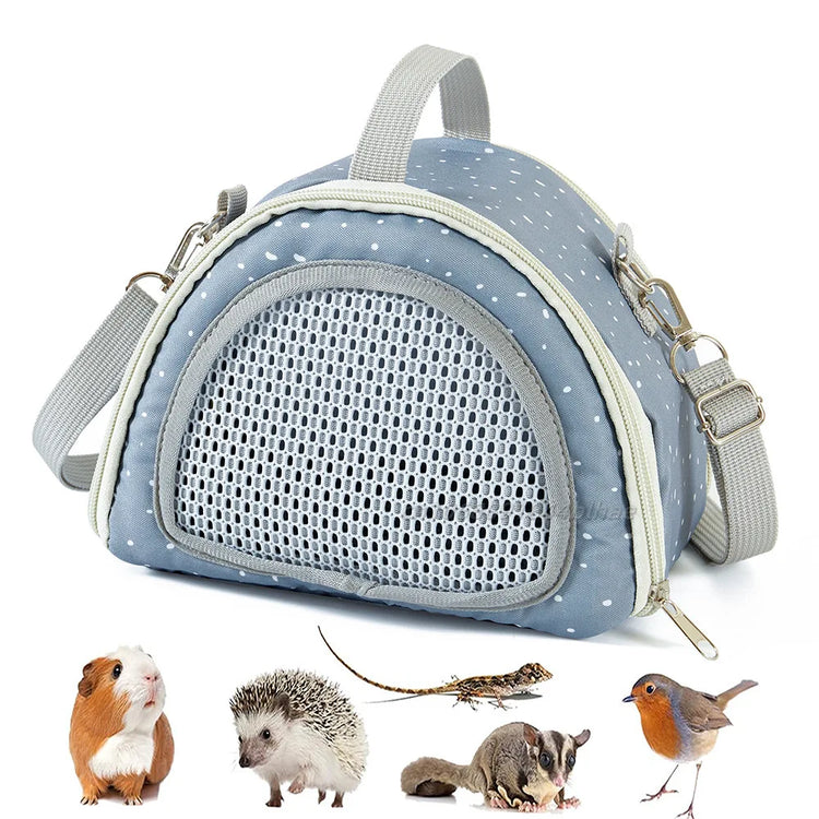 Portable Breathable Small Pet Carrier Bag – Travel Backpack for Hamsters, Guinea Pigs, Rabbits, Reptiles, and More