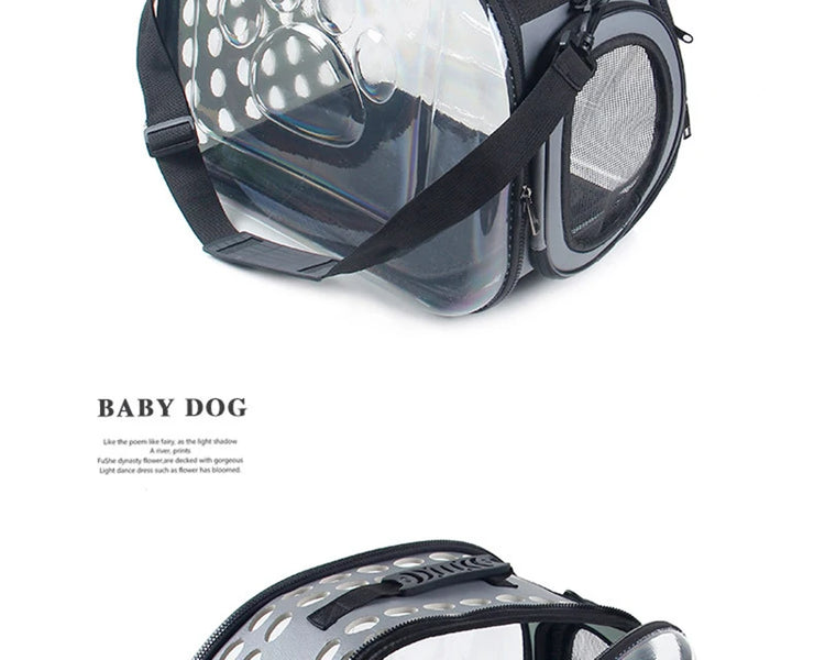 Cat/Dog Carrier Bag – Transparent, Breathable, Portable Travel Tote for Cats, Dogs & Rabbits