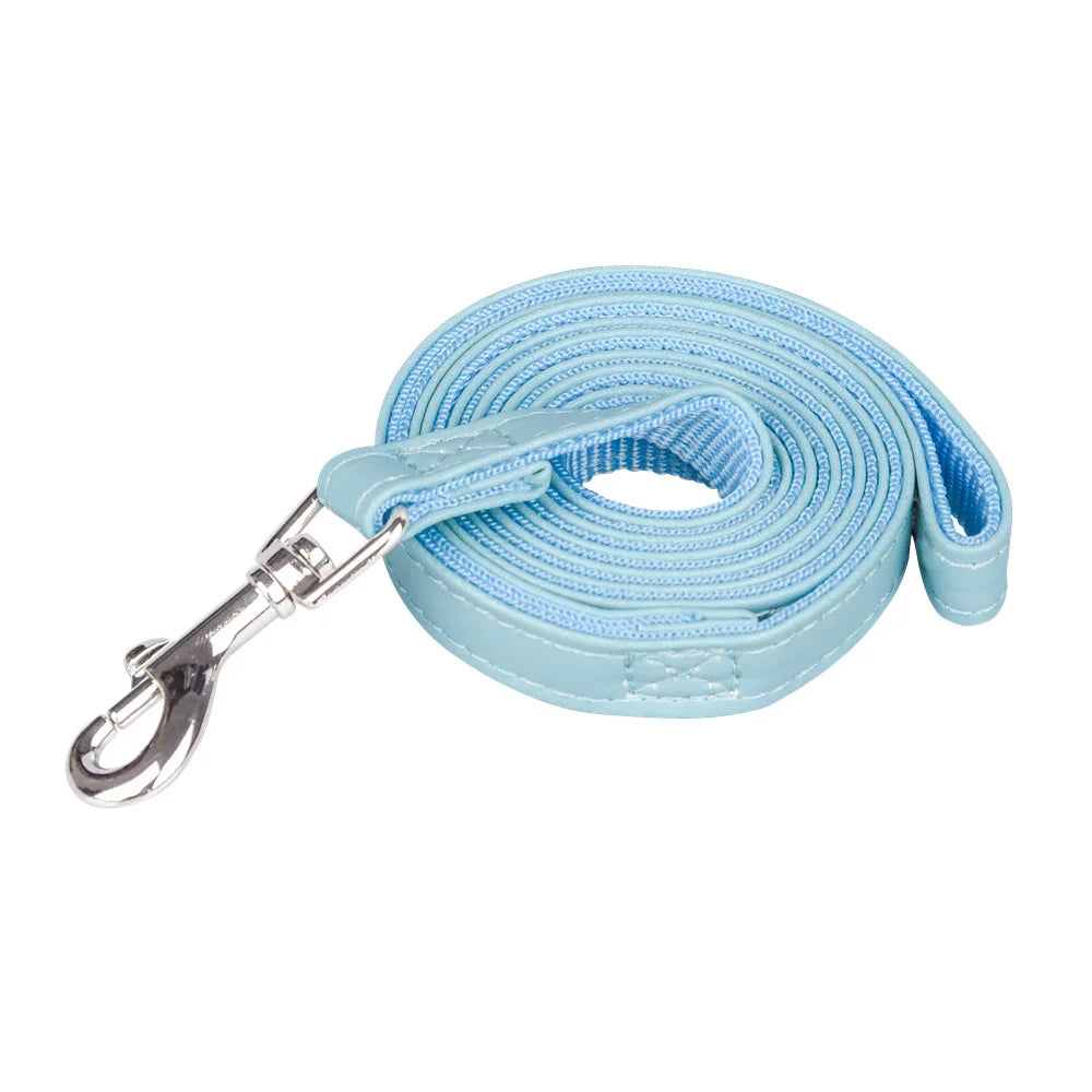 120cm PU Leather Padded Nylon Dog Leash – Durable, Comfortable, and Easy to Use for Dogs and Cats