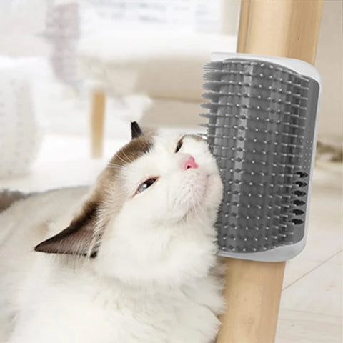 Cat Massage Brush – Self-Grooming Tool with Catnip | Wall/Door/Table Mountable Cat Massage Brush for Cats | Cat Toys