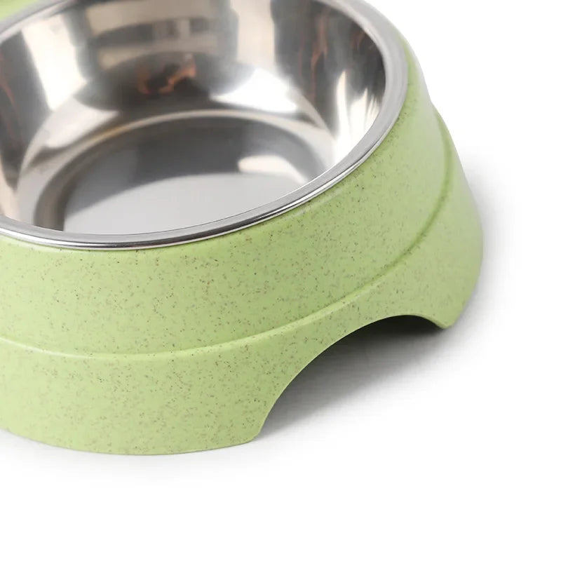 Double Pet Bowl for Small Dogs & Cats – Stainless Steel Food and Water Feeder with Non-Slip Base
