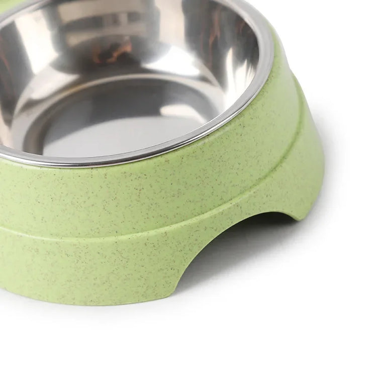 Double Pet Bowl for Small Dogs & Cats – Stainless Steel Food and Water Feeder with Non-Slip Base