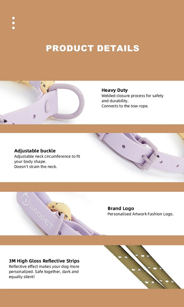 Cute Candy Style Nylon Dog Collar – Waterproof, Reflective, and Customizable